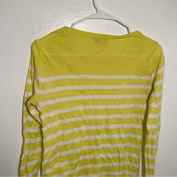 Old Navy Boatneck Sweater Yellow White Stripes - Picture 9 of 13